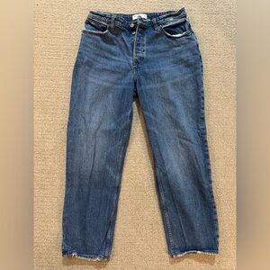 Abercrombie & Fitch “The Dad” dark blue high rise curve love jeans